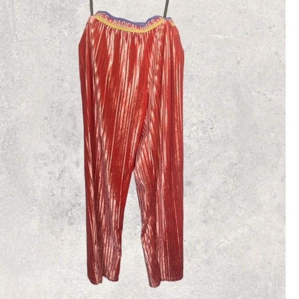 More Than Magic Pink Velour Pajama Pant Pink Lounge wear Good Vibes Size L